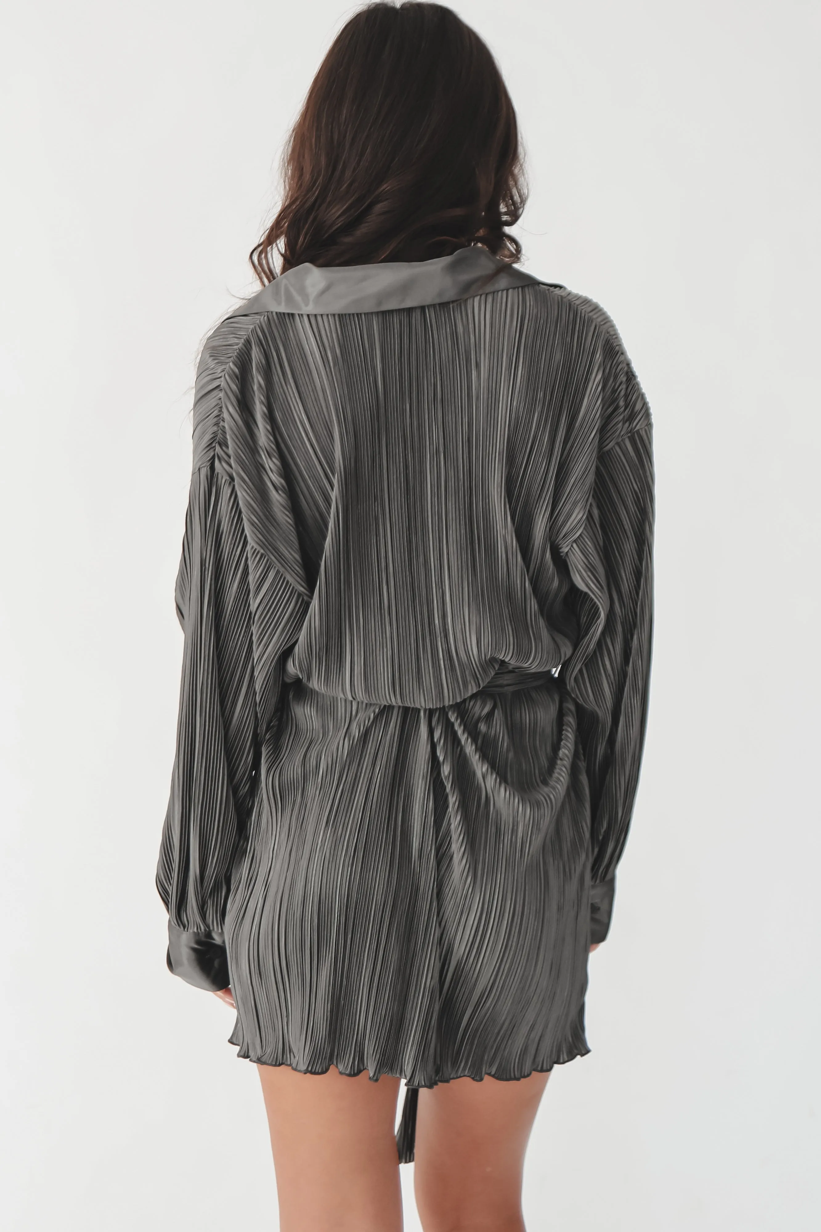 Out And About Button Up Collard Shirt Dress