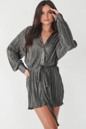 Out And About Button Up Collard Shirt Dress