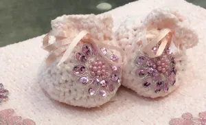Pink Booties with Applique