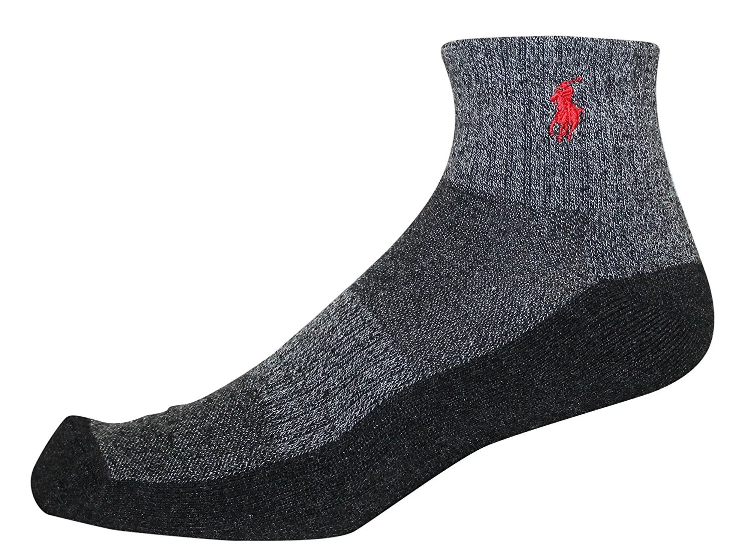 Polo Ralph Lauren Men's 6-Pack Athletic Grey Marled Quarter Sock