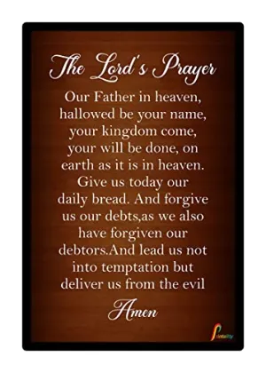 Printality Plastic Wall Photo Frame The Lords Prayer Bible Verse Printed Wall Hanging Photo Frame For Home Photo Frames For Wall Dacoration (Multicolor)