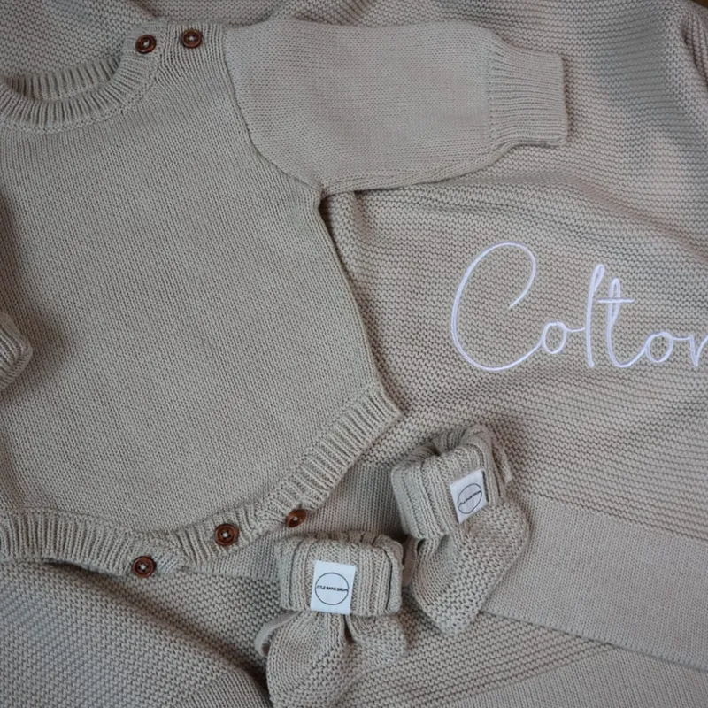 Romper & Booties Bundle - Beige