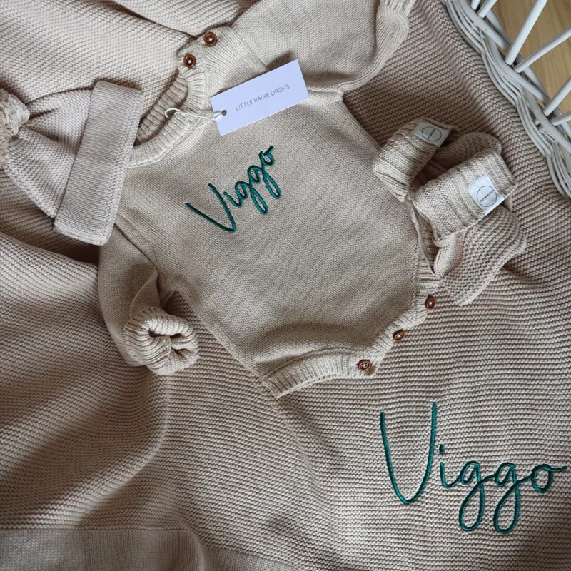 Romper & Booties Bundle - Beige