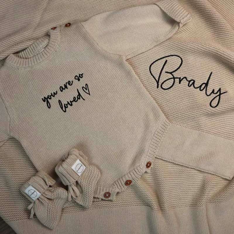 Romper & Booties Bundle - Beige