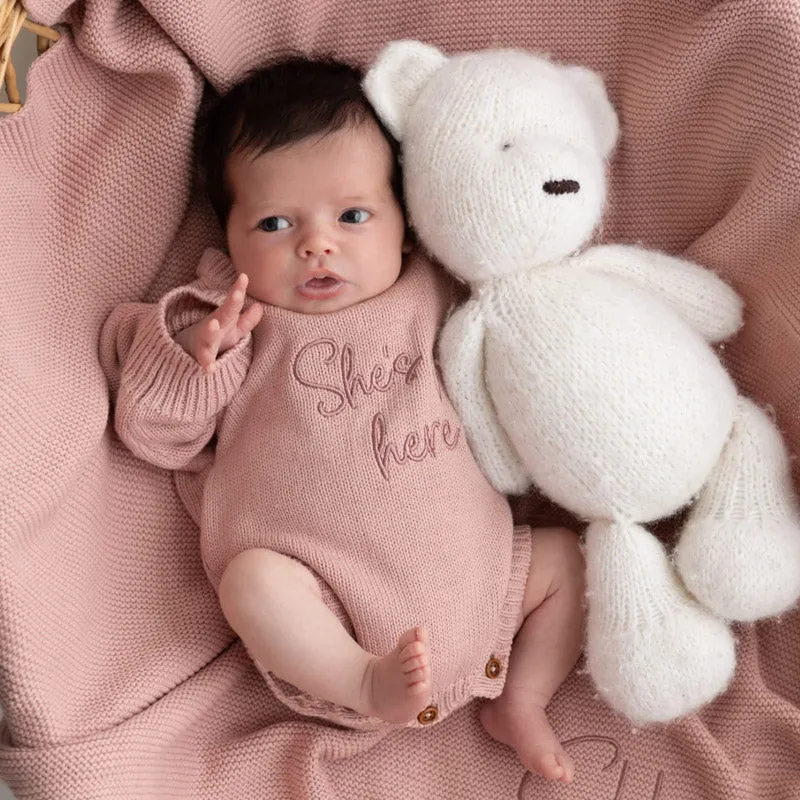 Romper & Booties Bundle - Dusky Pink