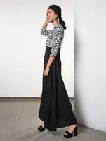 Round neck printed maxi dress