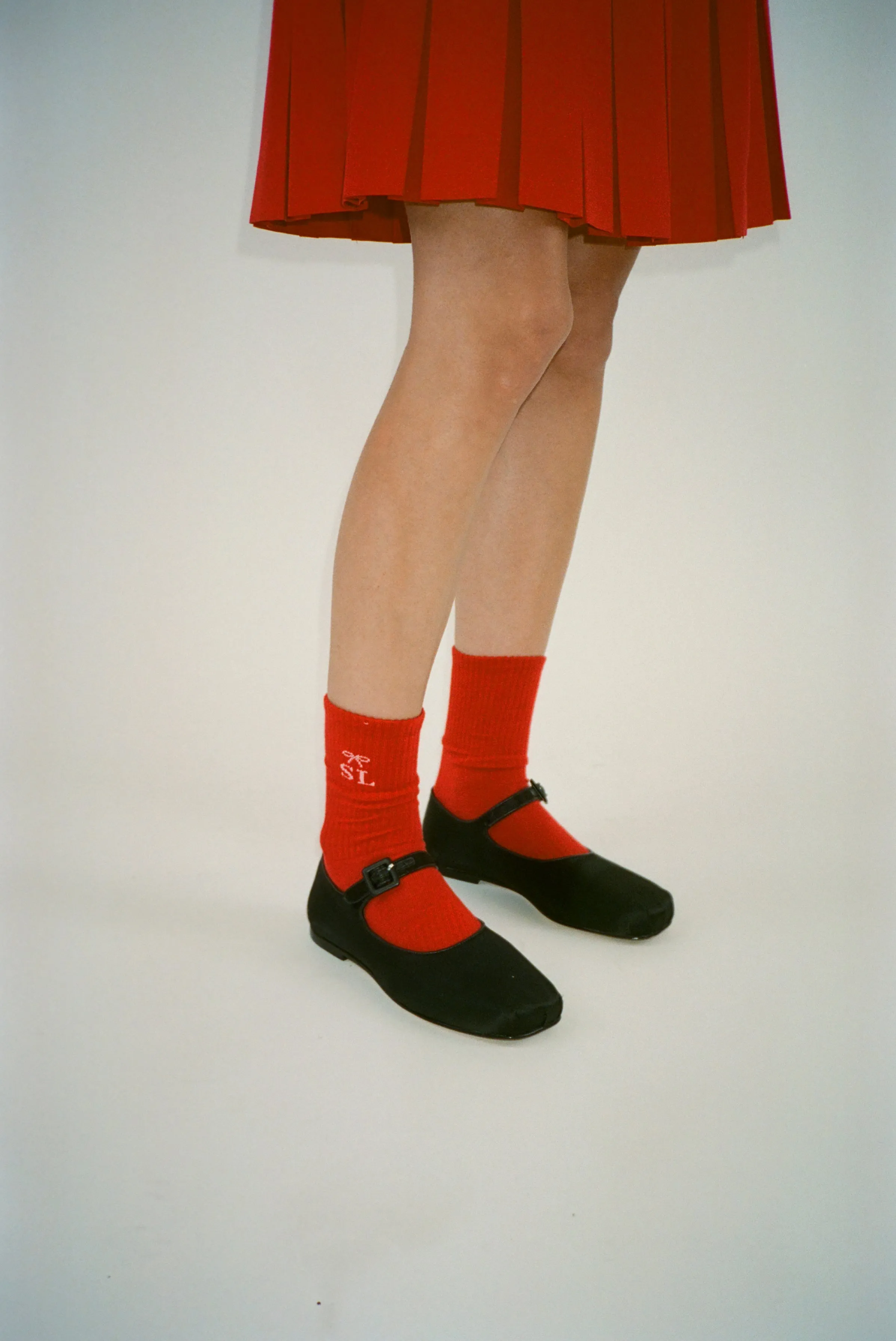 SPORT MONOGRAM SOCK IN RED