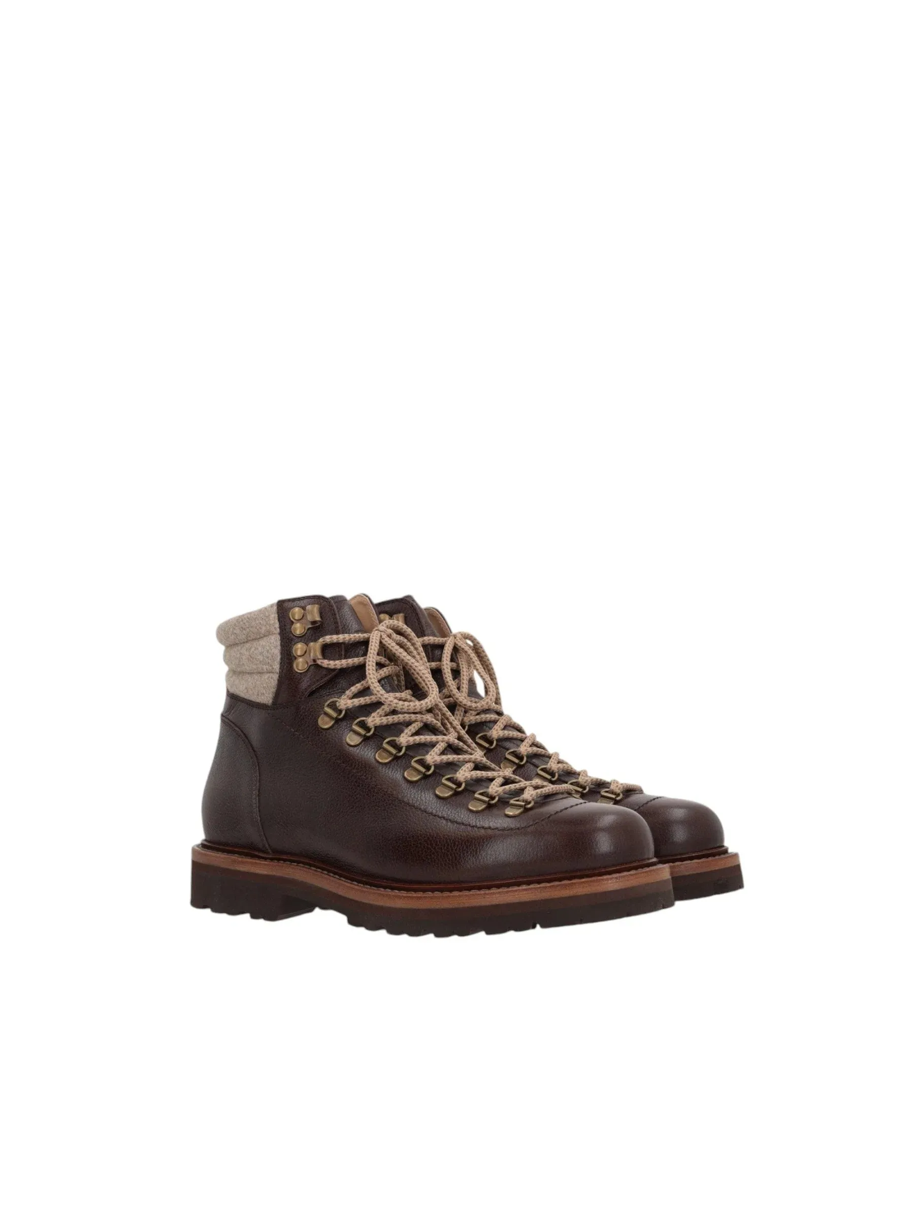 Textured Leather Hiking Boots