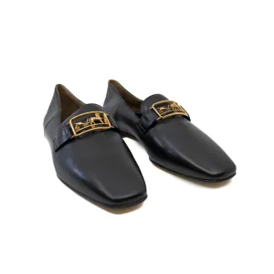 Time Loafer in Goatskin with Openwork Hardware Black #36