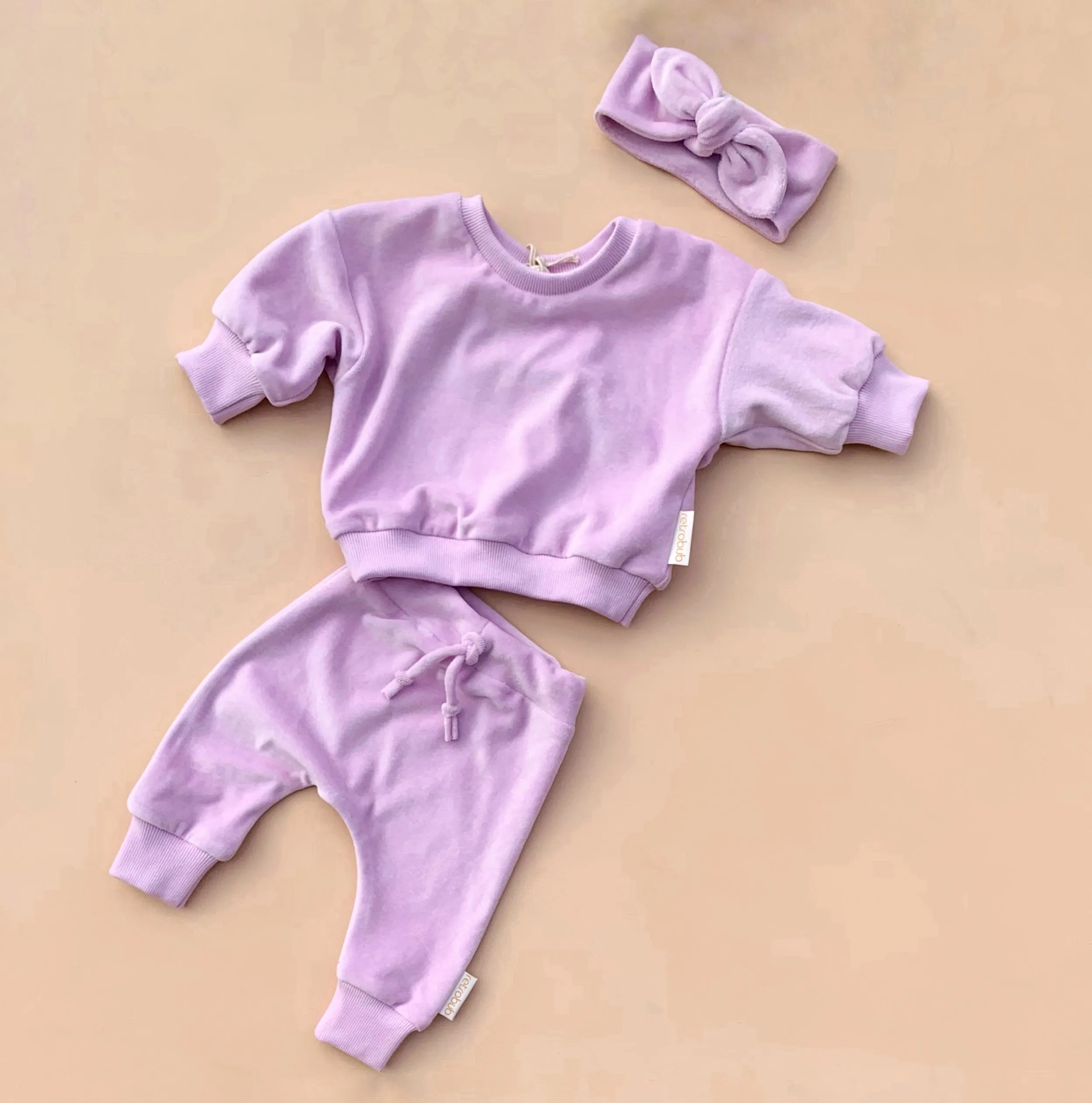 VELOUR baby leggings - LAVENDER