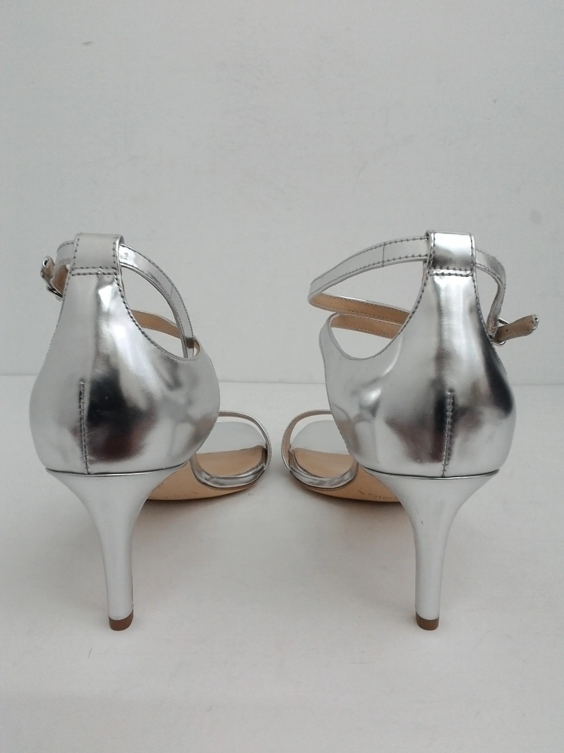 Via Spiga Women's Dress Heeled Silver Sandal Size 9 M