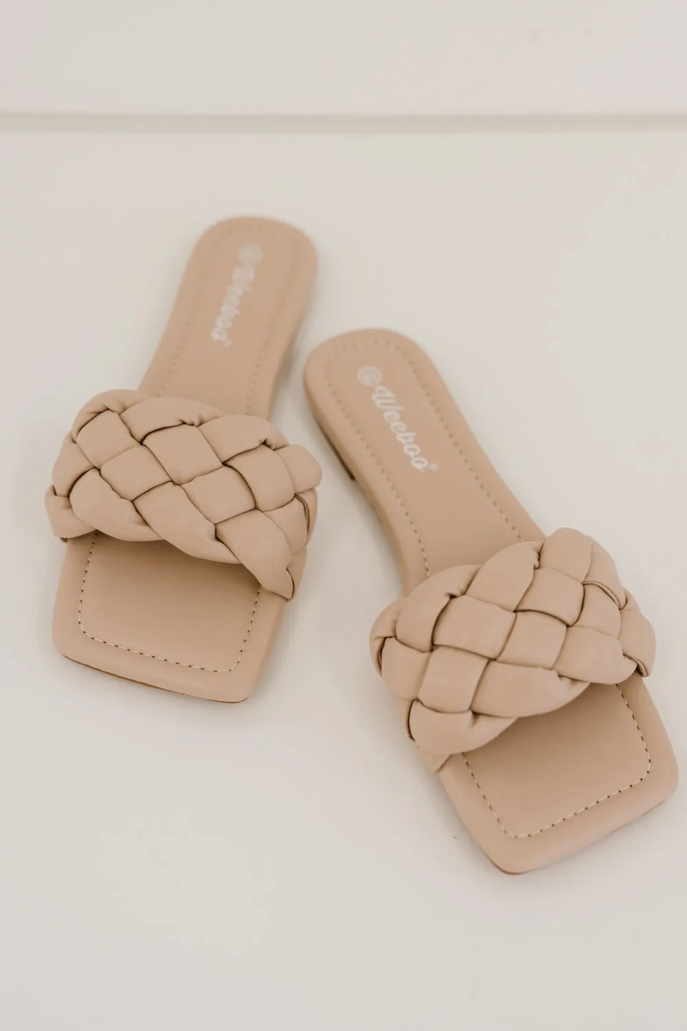 Weeboo Cakewalk Woven Square Toe Slides