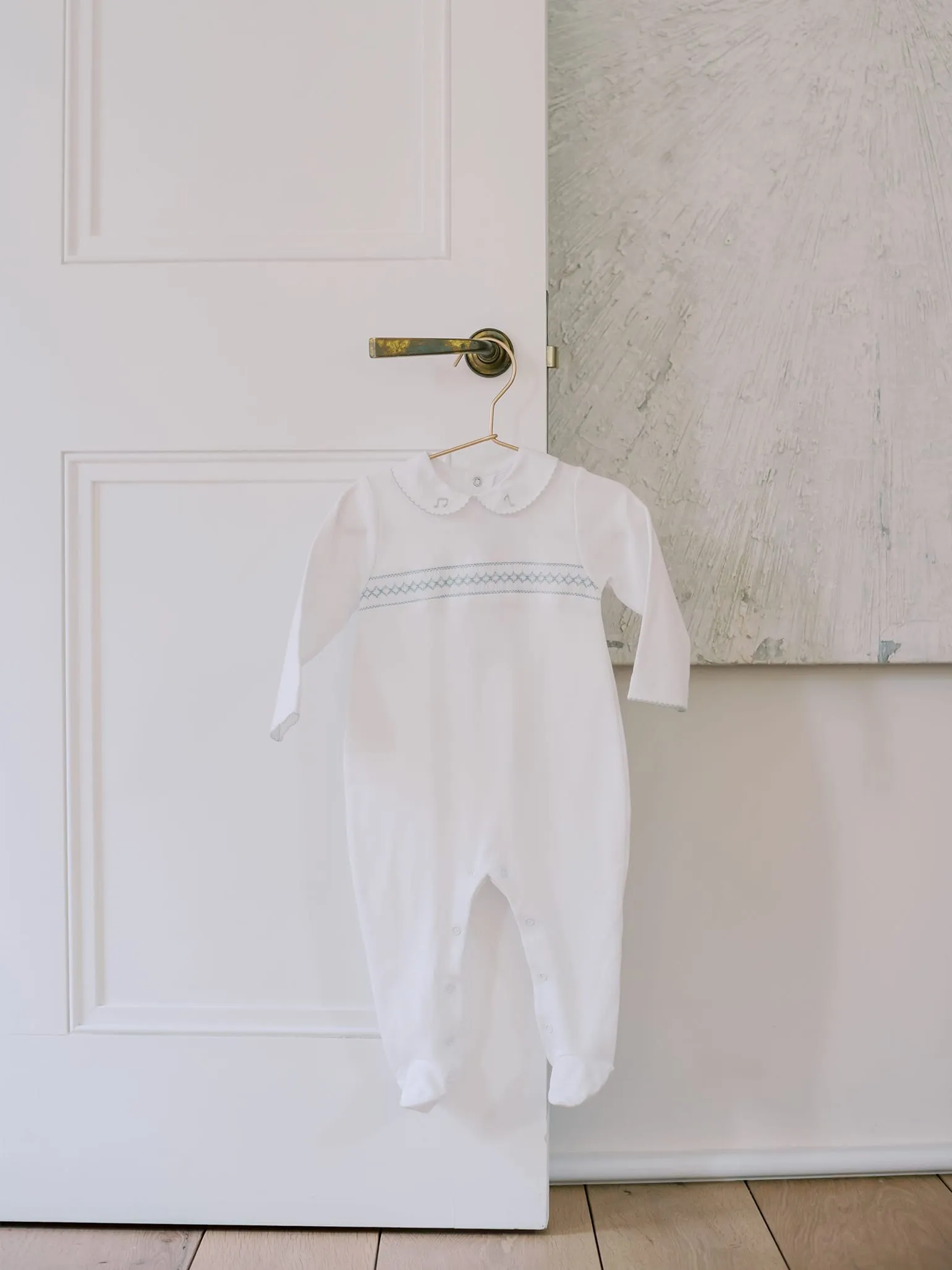 White Dali Baby Smock Sleepsuit