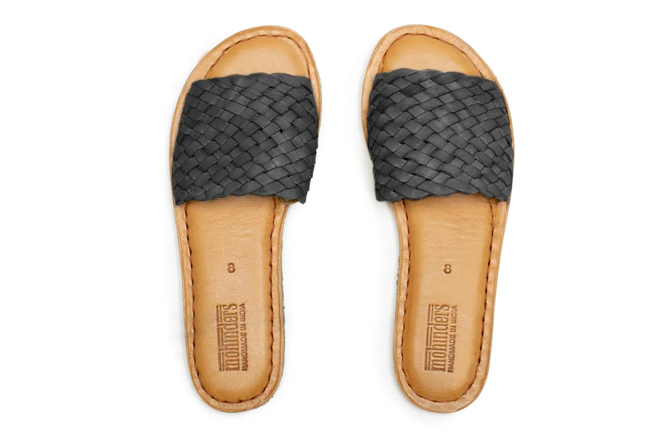 Women's Woven Sandal in Charcoal