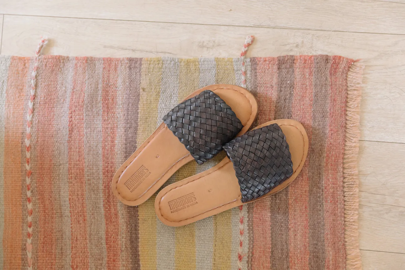 Women's Woven Sandal in Charcoal