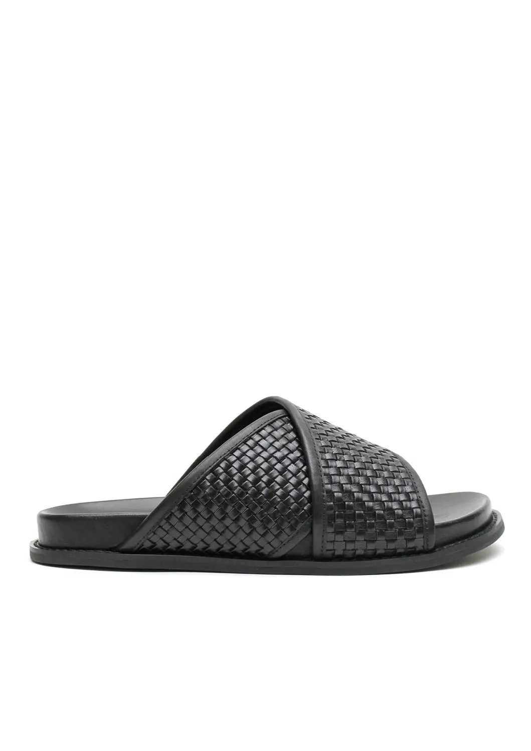 Woven Crossover Slide Black